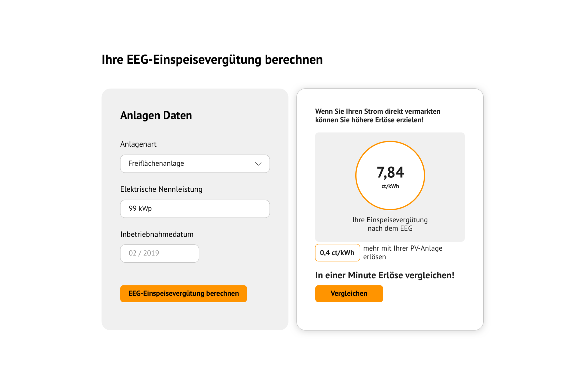 EEGRechner Die innovative Art, die Einspeisevergütung für Ihre Anlage